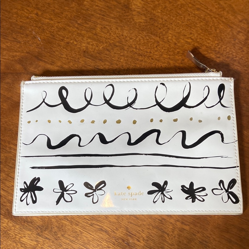 Kate Spade ink Brush PVC Clutch